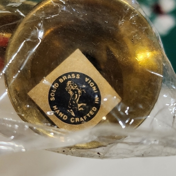 Vtg 2 New old stock Solid Brass french horn ornaments - Picture 5 of 7